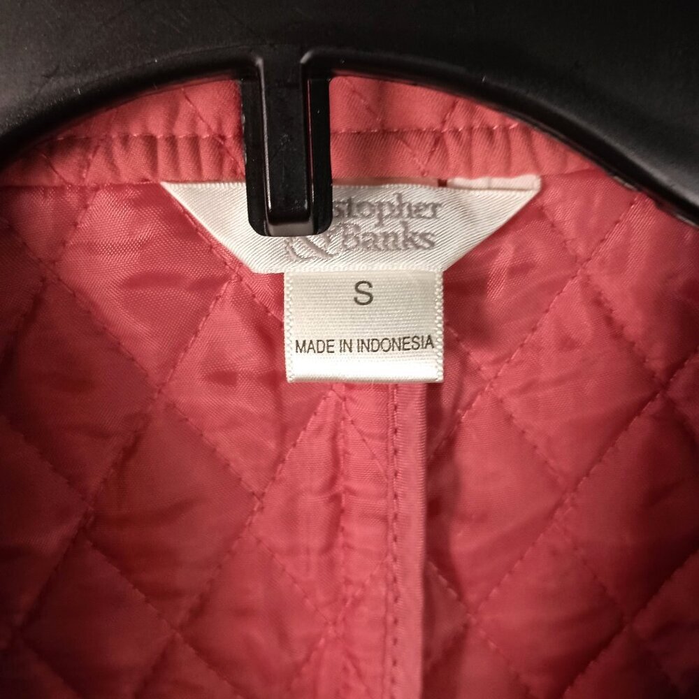 Christopher & Banks Quilted Pink Vest Women S Snap Front Puffer EUC - Picture 7 of 7
